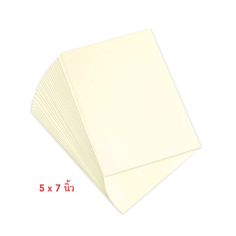 MP102-006 กระดาษการ์ดสี งาช้าง 180แกรม ขนาด 5×7 นิ้ว (25 แผ่น)