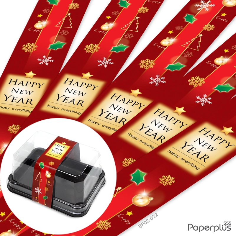 BP02-022 สายคาดกล่องขนม กว้าง  3.2 ยาว 31.3 ซม. (50เส้น)(New Year)