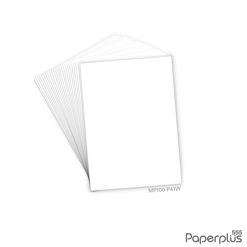MP100-P41W กระดาษสีขาว รูปสี่เหลี่ยมผืนผ้า 7.5 × 10.5 cm (50 แผ่น)