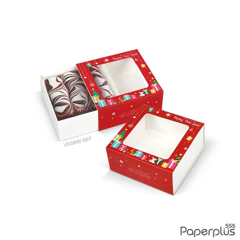 V039W-007 กล่องลิ้นชัก กล่องใส่สบู่ 7.5×7.5×3.5 ซม. กล่องของขวัญ (20กล่อง)(NEW YEAR)
