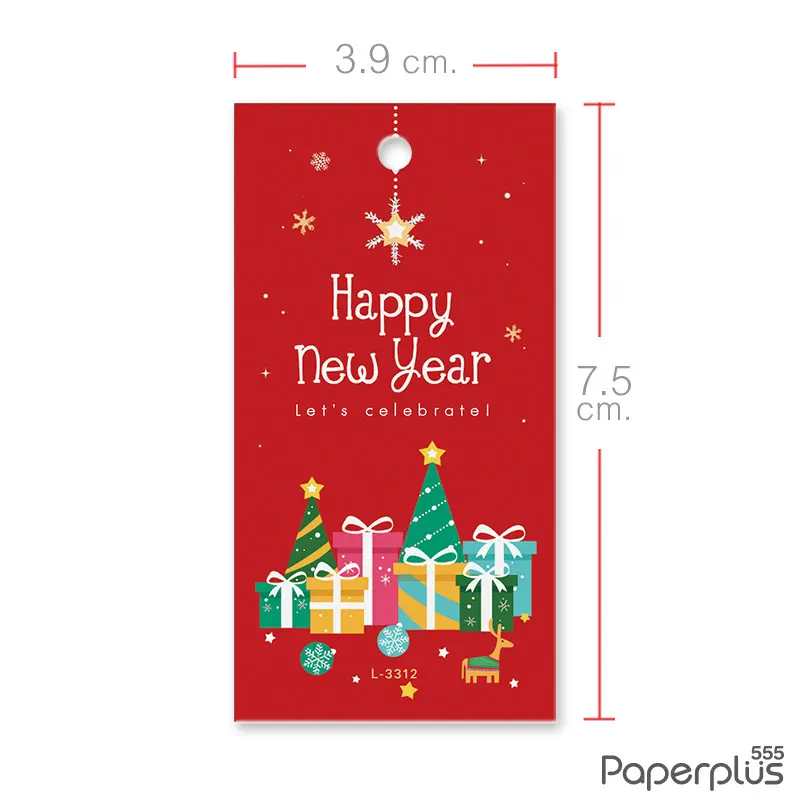 L-NY-3312 Tag ผืนผ้า 3.9 × 7.5 cm. กล่องของขวัญ (50แผ่น)