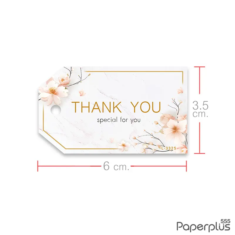 L-TK-3325 Tag ตัดมุม 3.5×6cm. ลายหินอ่อนซากุระ (50แผ่น)