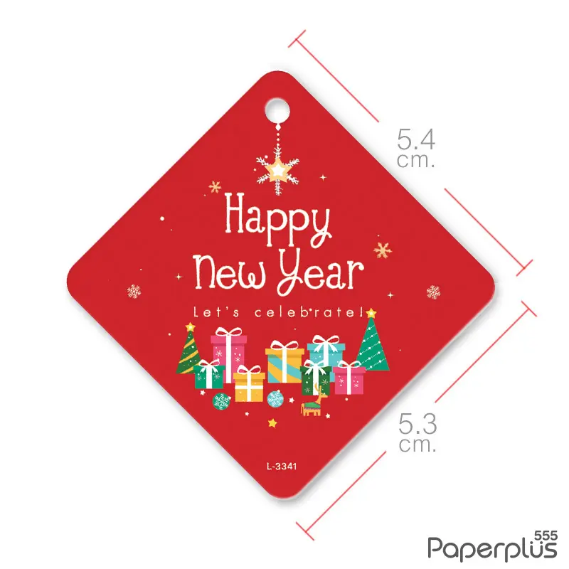 L-NY-3341 Tag จัตุรัส 5.3 × 5.4 cm. กล่องของขวัญ (50แผ่น)